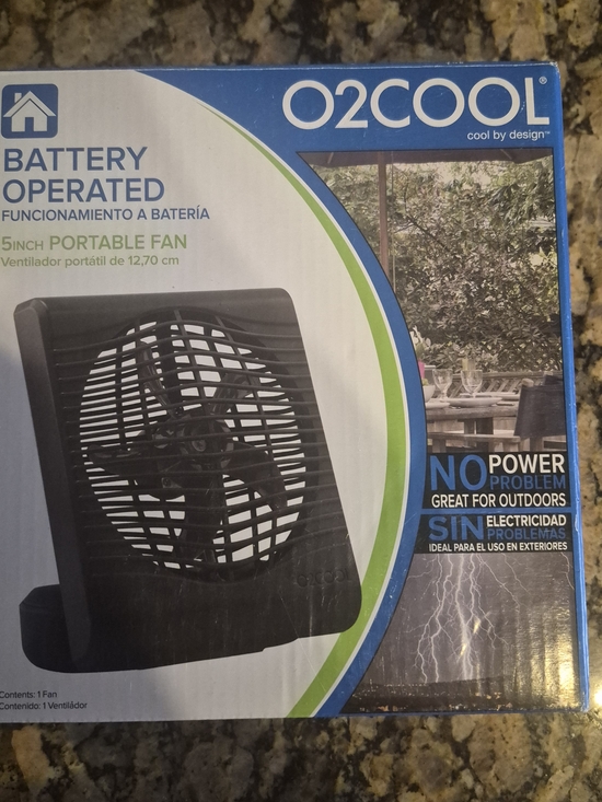 02cool Other - Black Battery Operated Portable Fan - 5 Inch